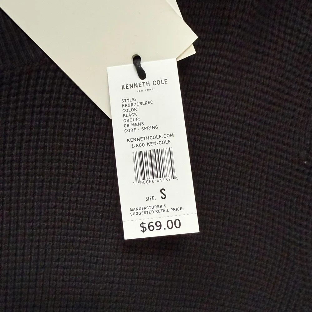 Kenneth Cole Sweater Collection Mens Small Crew Neck Long Sleeved Heathered Back - Picture 4 of 7